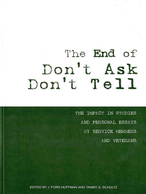 Title details for End of Don't Ask, Don't Tell by Tammy S. Schultz - Available